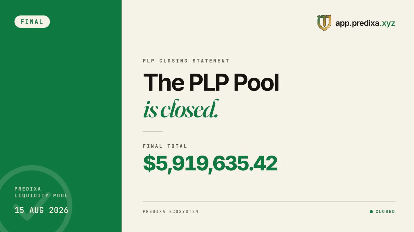 Predixa PLP closed graphic showing the final total of $5,919,635.42.